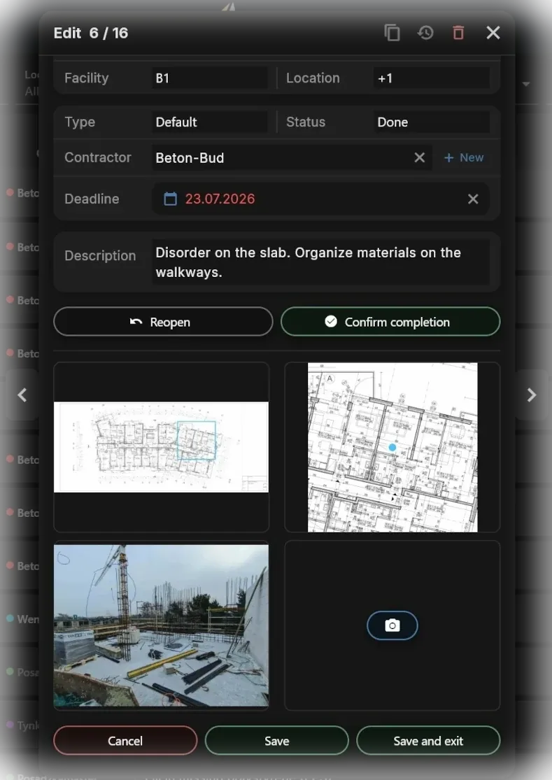 Raport PDF — lista usterek